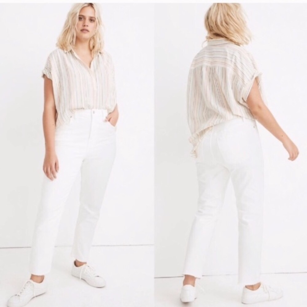 Madewell high rise slim crop jeans white like-new - Picture 3 of 6